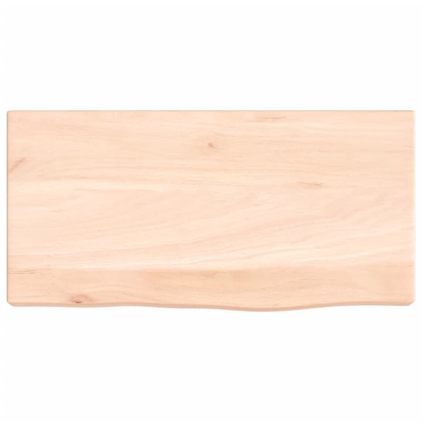 Estante de pared madera maciza de roble sin tratar 40x20x4 cm M 2