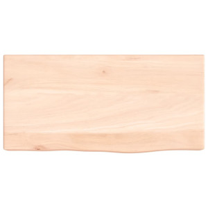 Estante de pared madera maciza de roble sin tratar 40x20x6 cm H