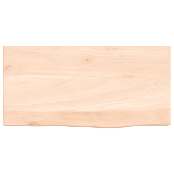 Estante de pared madera maciza de roble sin tratar 40x20x6 cm M 2