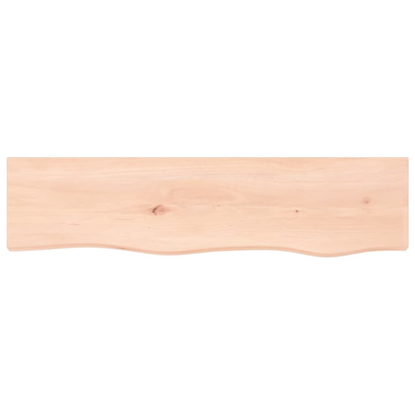 Estante de pared madera maciza de roble sin tratar 80x20x4 cm M 2
