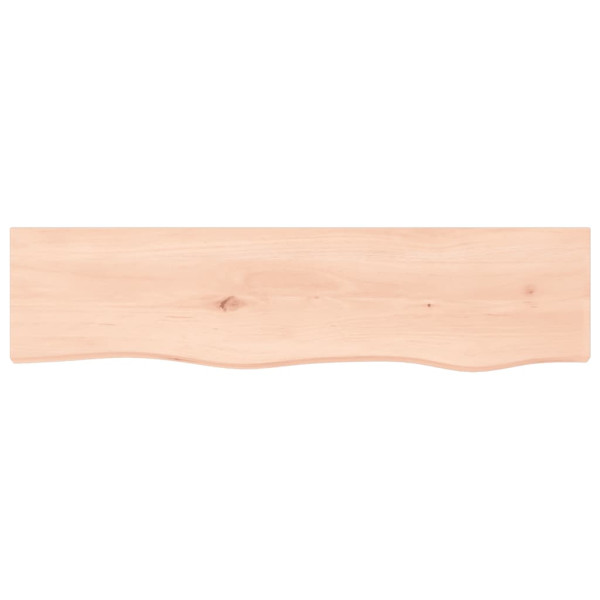 Estante de pared madera maciza de roble sin tratar 80x20x6 cm M 2