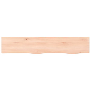 Estante de pared madera maciza de roble sin tratar 100x20x6 cm H