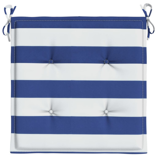 Almofadões p/ cadeira 2pcs 40x40x4 cm tecido riscas azul/branco M 5