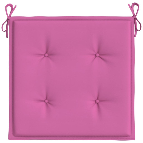 Cojines de silla de jardín 2 uds tela rosa 40x40x3 cm M 5