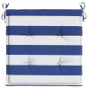 Cojines silla jardín 4 uds tela a rayas azul y blanco 50x50x3cm 5