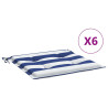 Almofadões p/ cadeira 2pcs 50x50x4 cm tecido riscas azul/branco 2