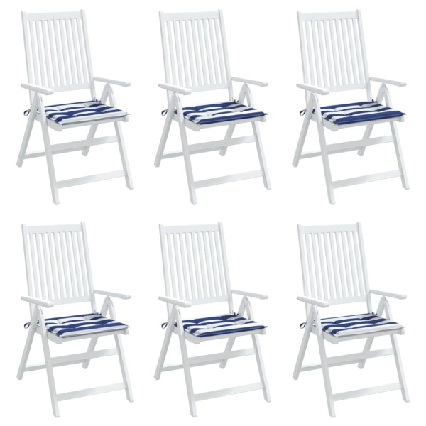 Almofadões p/ cadeira 2pcs 50x50x4 cm tecido riscas azul/branco M 3