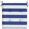Cojines silla jardín 6 uds tela a rayas azul y blanco 50x50x3cm 5