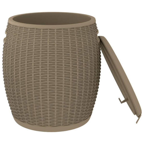 Caixa de armazenamento de jardim 4 em 1 polipropileno marrom claro M 4