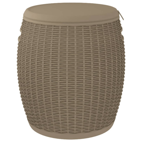 Caixa de armazenamento de jardim 4 em 1 polipropileno marrom claro M 5