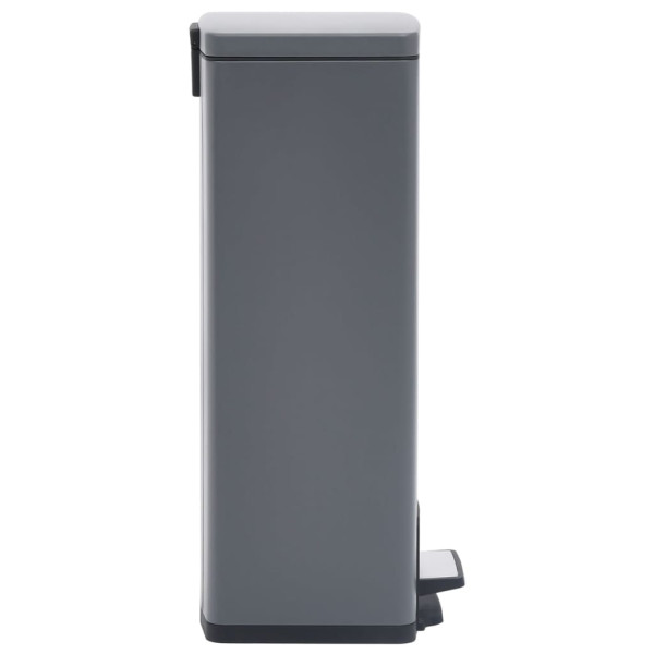 Cubo basura con pedal antihuellas 30L gris acero inoxidable M 4