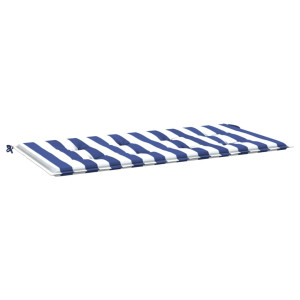 Almofadão p/ banco jardim 120x50x4 cm tecido oxford azul/branco H