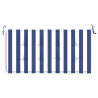 Almofadão p/ banco jardim 120x50x4 cm tecido oxford azul/branco 4