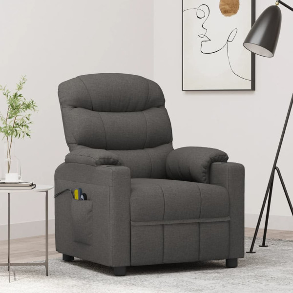 Sillón de masaje eléctrico tela gris oscuro D