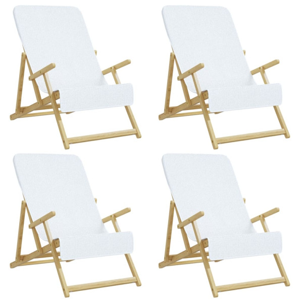 Toallas de playa 4 uds tela blanco 400 g/m² 60x135 cm M 2
