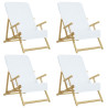 Toallas de playa 4 uds tela blanco 400 g/m² 60x135 cm 2