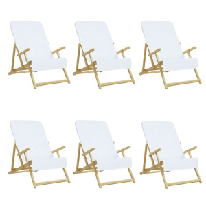 Toallas de playa 6 uds tela blanco 400 g/m² 60x135 cm H