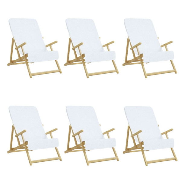Toallas de playa 6 uds tela blanco 400 g/m² 60x135 cm M 2