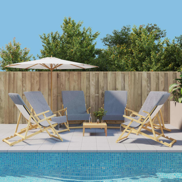 Toallas de playa 6 uds tela gris 400 g/m² 60x135 cm D