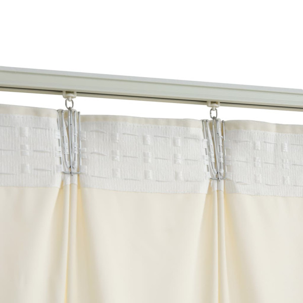 Cortinas blackout com ganchos 2 pcs 140x175 cm veludo cor creme M 4