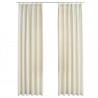 Cortinas blackout com ganchos 2 pcs 140x245 cm veludo cor creme 2