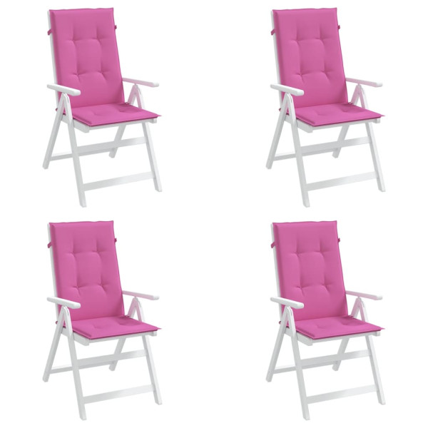Almofadões cadeira de encosto alto 4 pcs tecido rosa M 3
