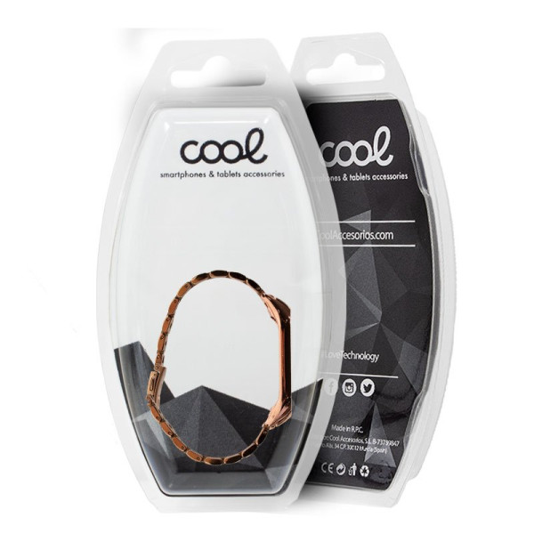 Correa COOL para Xiaomi Mi Band 5 / 6 / 7 / Amazfit Band 5 Steel Rose Gold M 3