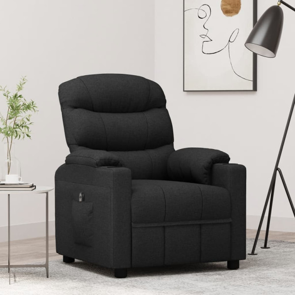 Sillón reclinable eléctrico de tela negro D