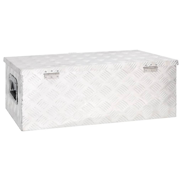 Caja de almacenaje de aluminio plateado 80x39x30 cm M 4
