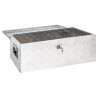 Caja de almacenaje de aluminio plateado 80x39x30 cm 5