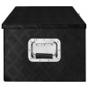 Caja de almacenaje de aluminio negro 90x47x33.5 cm 3