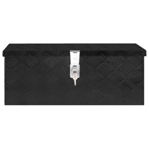 Caixa de arrumação 60x23.5x23 cm alumínio preto H