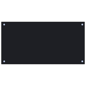 Protección salpicaduras cocina vidrio templado negro 80x40 cm H