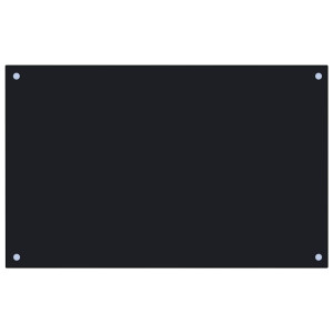 Protección salpicaduras cocina vidrio templado negro 80x50 cm H