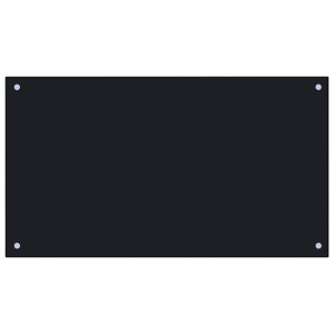 Protección salpicaduras cocina vidrio templado negro 90x50 cm H
