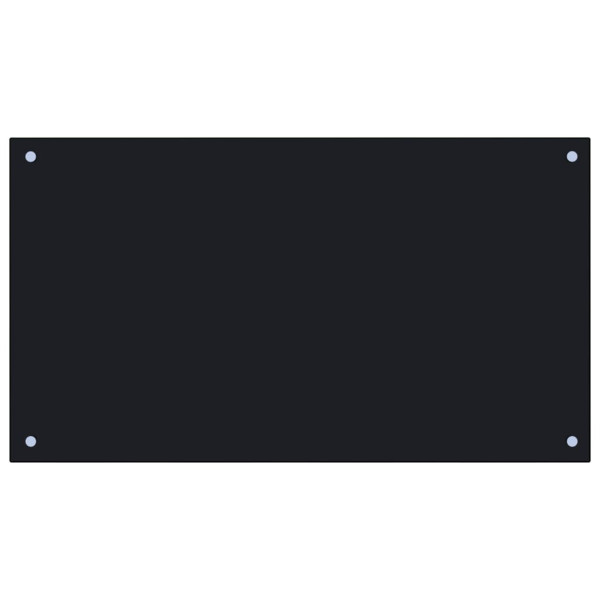 Protección salpicaduras cocina vidrio templado negro 90x50 cm M 2