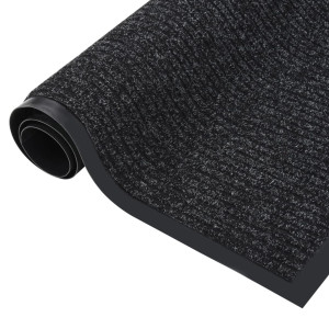 Felpudo de rayas gris antracita 80x120 cm H