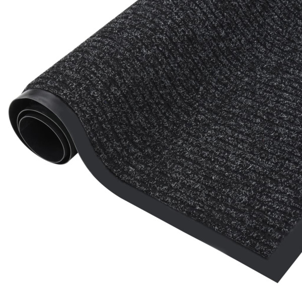 Felpudo de rayas gris antracita 80x120 cm M 2