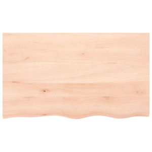 Estante de pared madera maciza de roble sin tratar 100x60x2 cm H