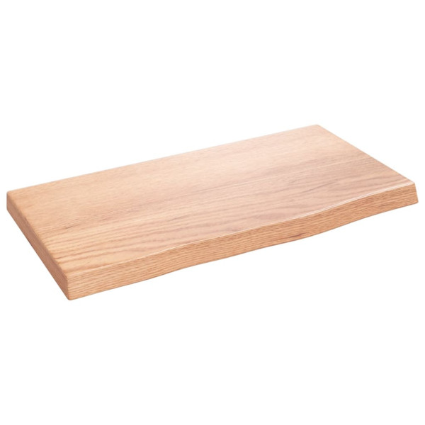 Estante de pared madera de roble tratada marrón claro 40x20x2cm D
