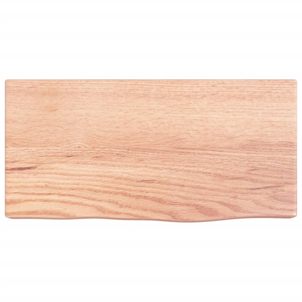 Estante de pared madera de roble tratada marrón claro 40x20x6cm M 2