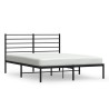 Estrutura de cama em metal com cabeceira 150x200 cm preto 2