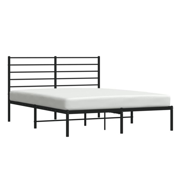 Estrutura de cama em metal com cabeceira 150x200 cm preto M 4