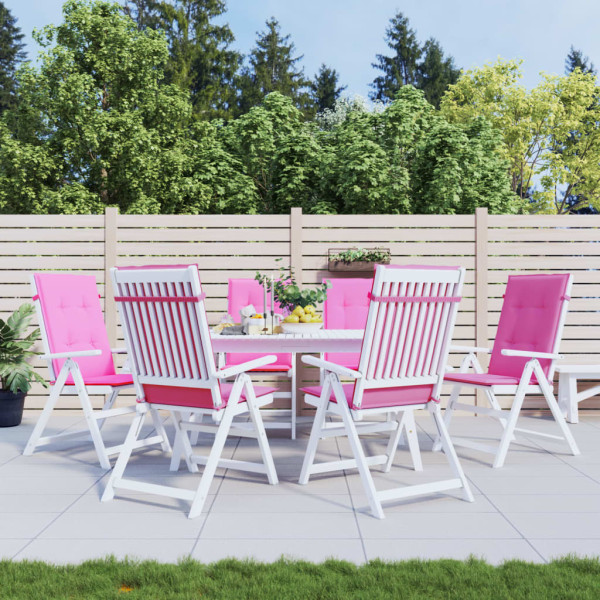 Cojines para sillas con respaldo alto 6 uds tela rosa D