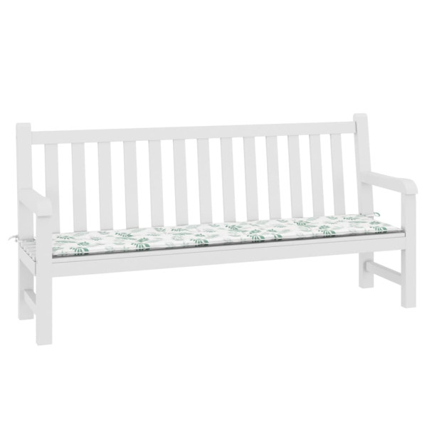 Almofadão para banco de jardim 200x50x4 cm tecido padrão folhas M 3