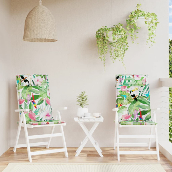 Cojines de silla con respaldo alto 2 uds tela Oxford multicolor D