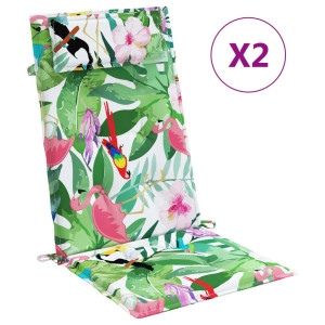 Cojines de silla con respaldo alto 2 uds tela Oxford multicolor H