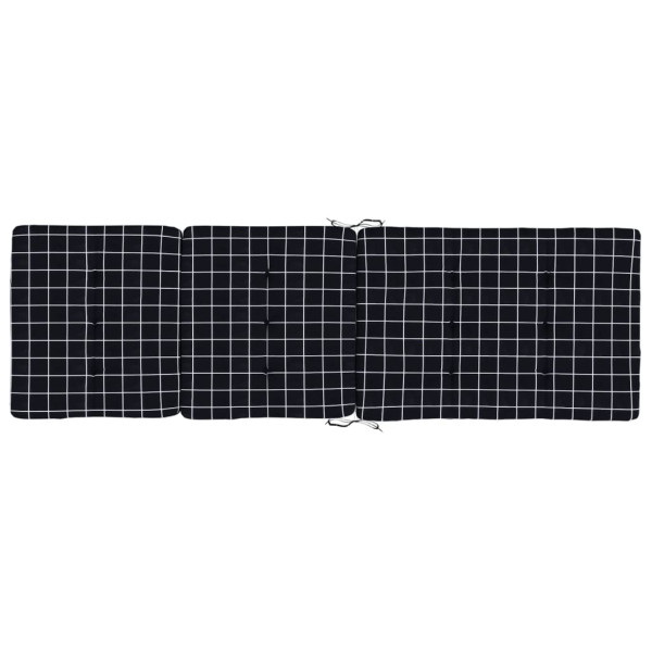 Cojines para tumbona 2 uds tela Oxford a cuadros negro M 5