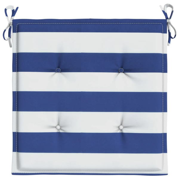 Almofadões p/ cadeira 4pcs 40x40x4 cm tecido riscas azul/branco M 5