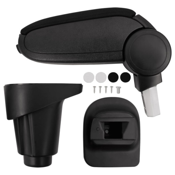 Reposabrazos para coche ABS negro 14x35x(37-53) cm D